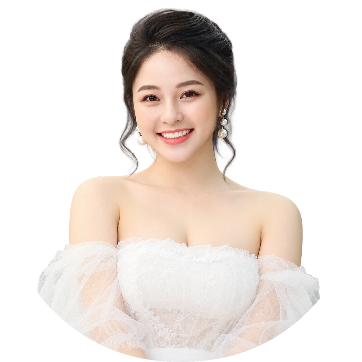 Elegant Bridal Portrait Cutout